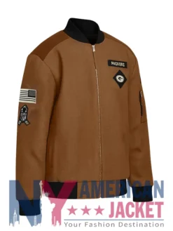 Green Bay Packers Salute To Brown Service Bomber Jacket