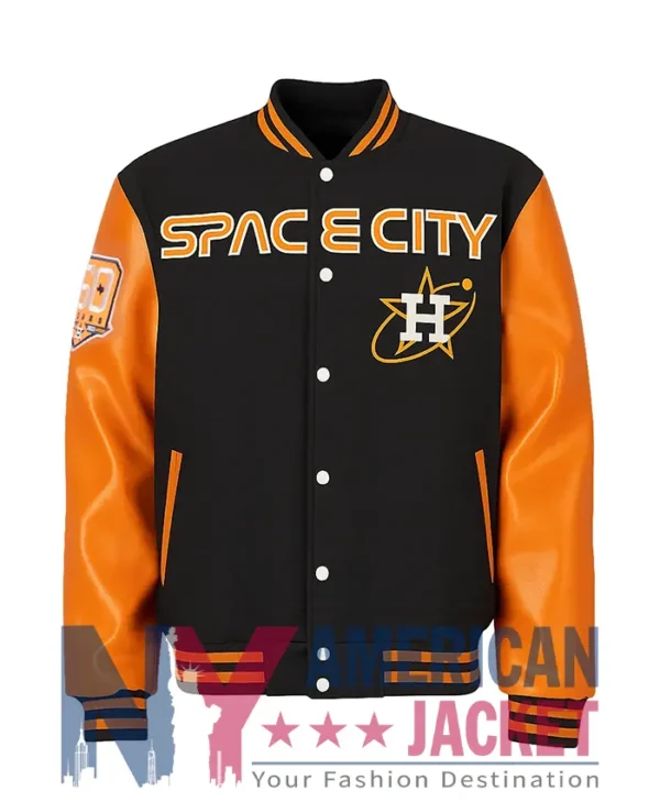 Houston Astros Space City Black and Orange Jacket