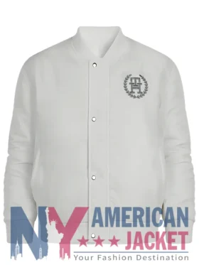 Idris Damson F1 2025 White Bomber Jacket