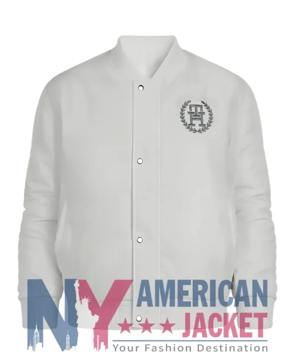 Idris Damson F1 2025 White Bomber Jacket