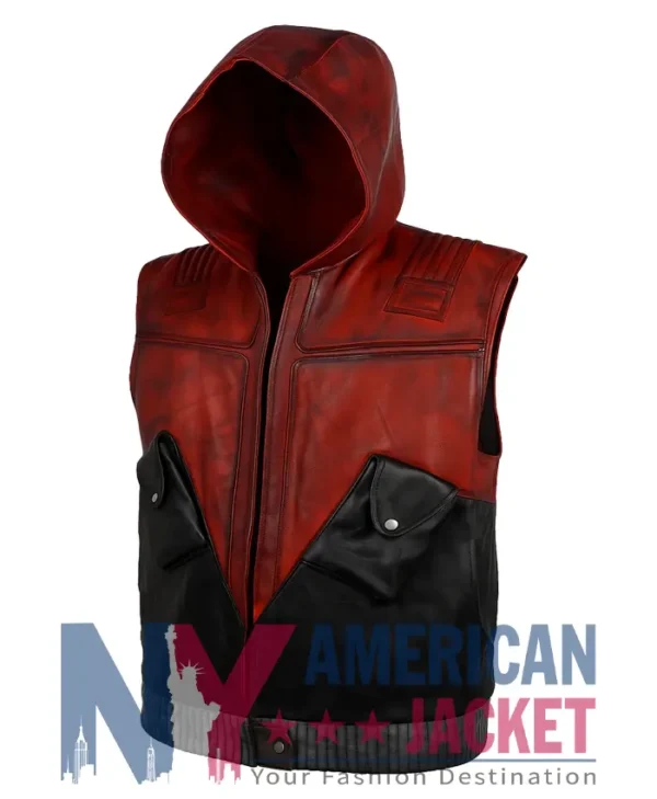 Jason Todd Hood Red Leather Vest