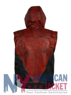 Jason Todd Red Leather Hood Vest