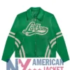 La Fam Retro Zip-Up Varsity Leather Jacket