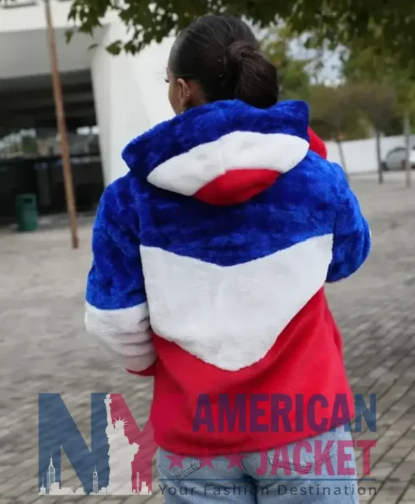 Larry Buffalo Bills Block Color Fur Coat