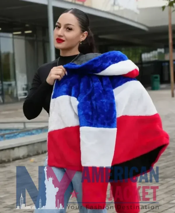 Larry Buffalo Bills Fur Color Block Coat