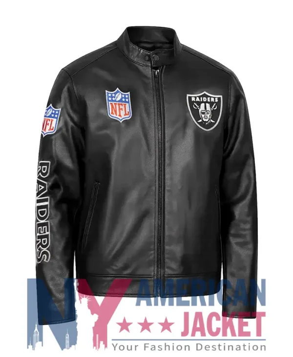 Las Leather Vegas Raiders Black Jacket