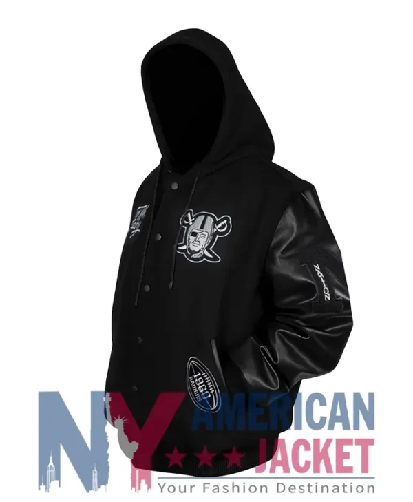 Las Vegas Raiders Antonio Pierce Black Varsity Jacket