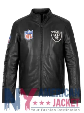 Las Vegas Raiders Black Leather Jacket
