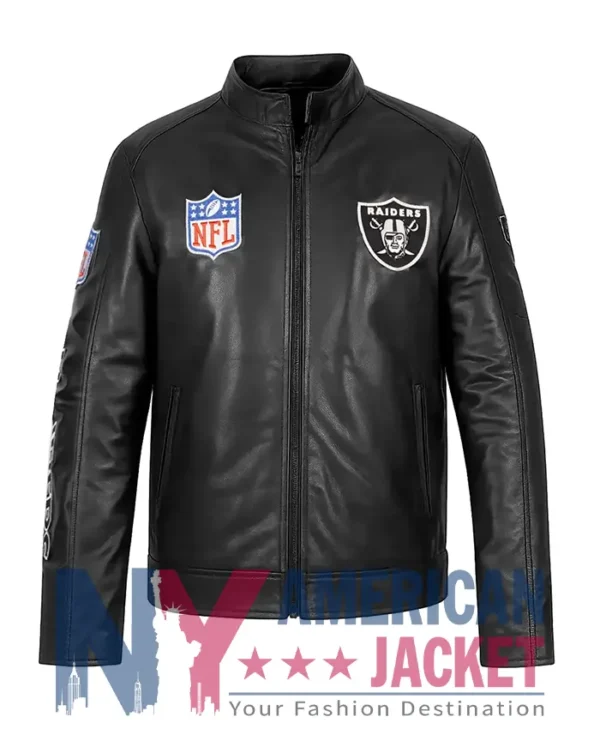 Las Vegas Raiders Black Leather Jacket