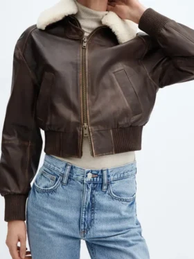 Leather Bomber Jacket Women For Sale