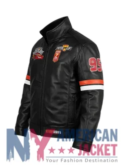 Lightning Mcqueen Leather Racer Black Jacket