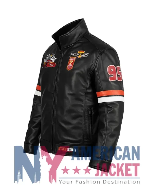 Lightning Mcqueen Leather Racer Black Jacket
