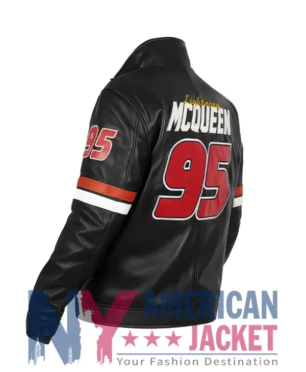 Lightning Mcqueen Racer Black Leather Jacket