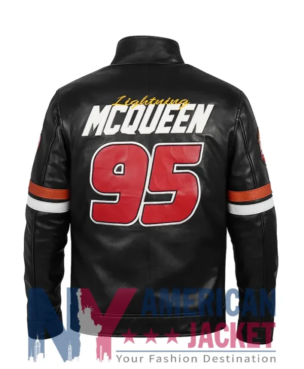 Lightning Racer Mcqueen Black Leather Jacket