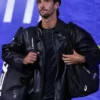 Lorenzo Musetti 2025 US Open Black Leather Jacket