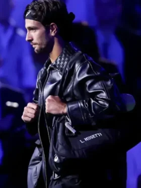 Lorenzo Musetti 2025 US Open Leather Black Jacket