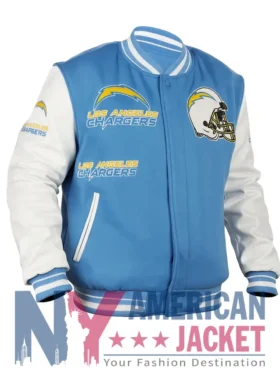 Los Angeles Chargers Blue And White Varsity Mashup Jacket
