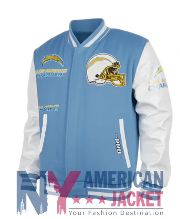 Los Angeles Chargers Mashup Blue And White Varsity Jacket