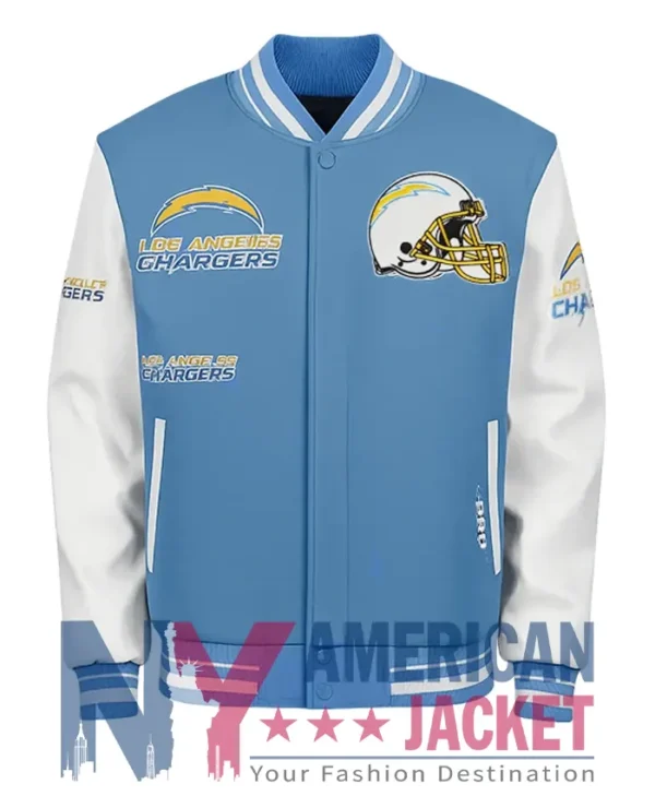 Los Angeles Chargers Mashup Varsity Blue And White Jacket