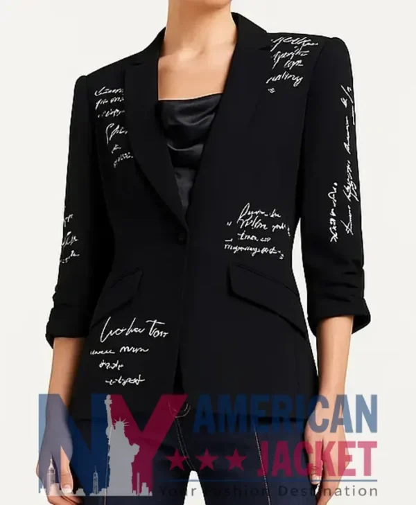 Love Letter Women's Feather Sleeves Blazer