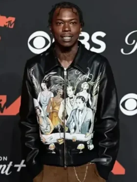 MTV Video Music Awards 2025 Skillibeng Black Leather Jacket