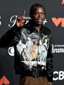 MTV Video Music Awards 2025 Skillibeng Leather Black Jacket