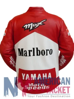 Marlboro Leather Red And White Jacket Yamaha