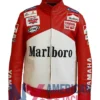 Marlboro Yamaha Red And White Leather Jacket