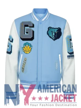 Memphis Grizzlies Varsity Blue And White Jacket