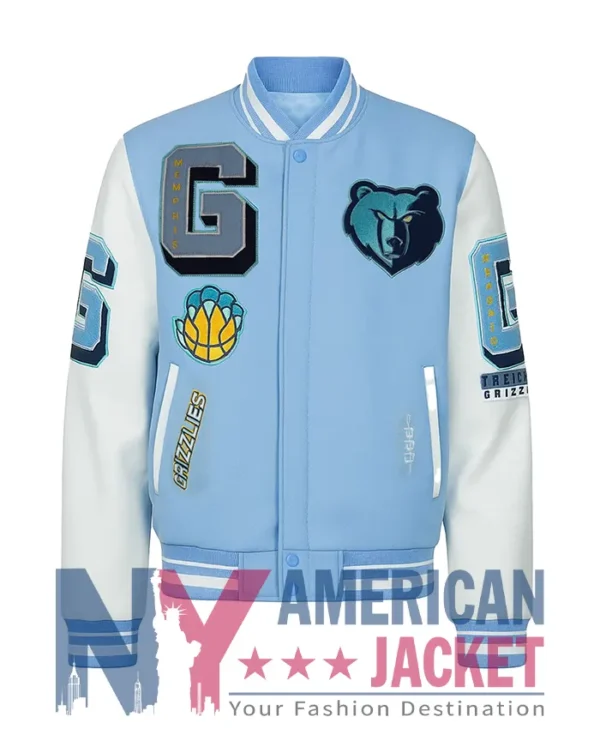Memphis Grizzlies Varsity Blue And White Jacket
