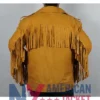 Men's Biker Suede Yellow Fringe Jacket