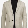 Mens Off White Real Leather Blazer