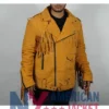 Men's Suede Biker Yellow Fringe Jacket