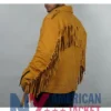 Men's Suede Fringe Yellow Biker Jacket