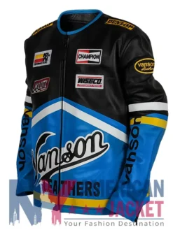 Motorcycle Vanson Blue Leather Jacket