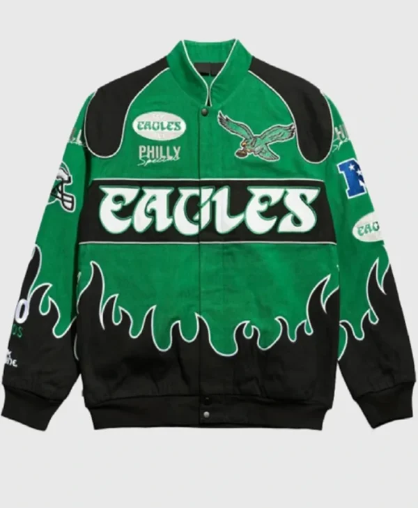 Multi-Patchwork Black Flame Design Green