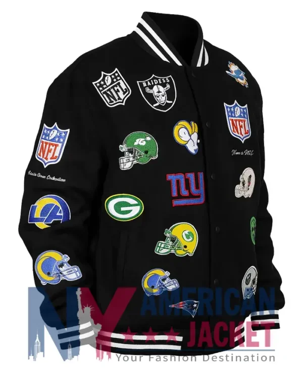 NFL All Teams Black Bomber Jacket