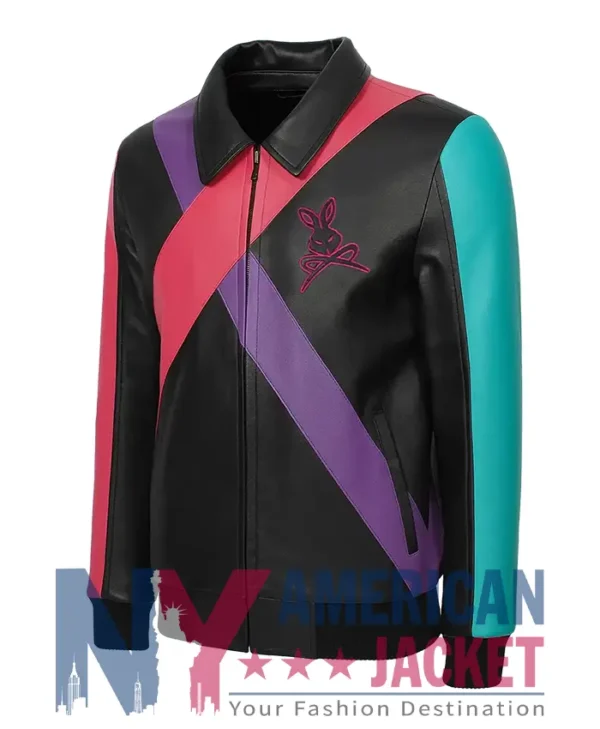Neo Rebel Bunny Leather Bomber Jacket