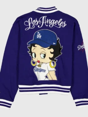 New Era x Bella Dona x Betty Boop Los Angeles Dodgers Varsity Bomber Jacket