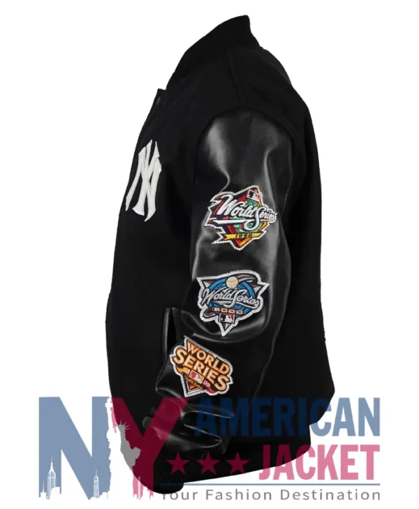 New York Yankees Black Letterman Varsity Jacket