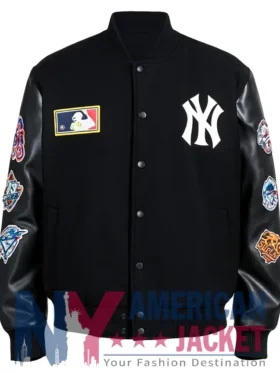 New York Yankees Varsity Letterman Black Jacket