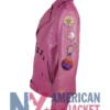 Nicolas Cage Motorcycle Pink Leather Jacket
