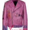 Nicolas Cage Pink Motorcycle Leather Jacket