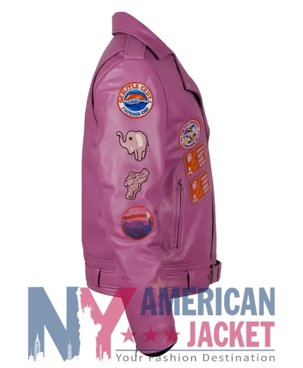 Nicolas Cage Pink Motorcycle Real Leather Jacket