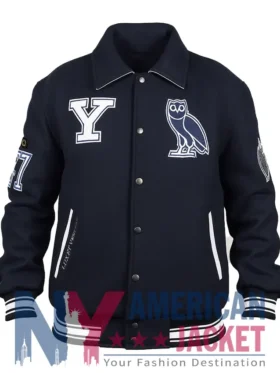 OVO Yale University Blue Navy Varsity Jacket