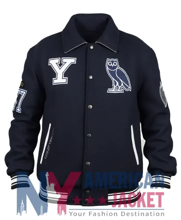 OVO Yale University Blue Navy Varsity Jacket