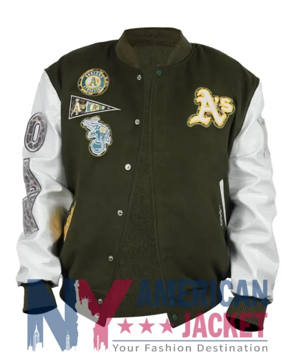 Oakland Athletics Animal Print Varsity Jacket