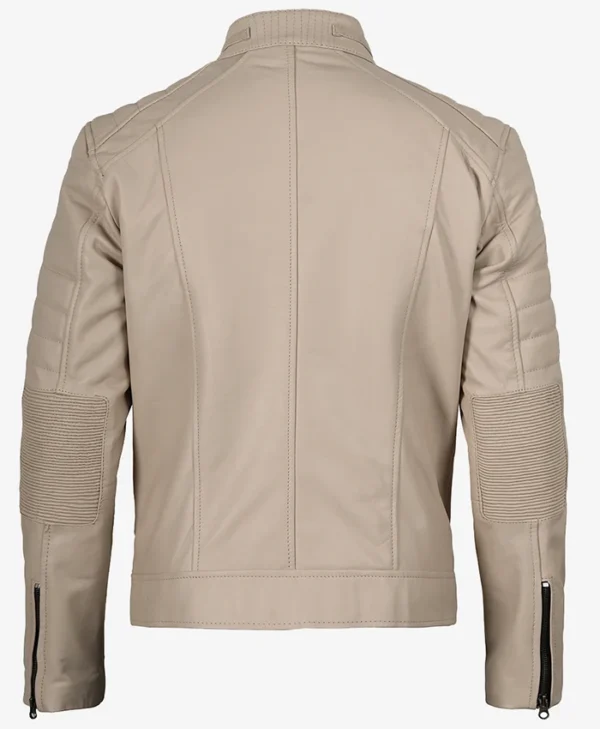 Order Cafe Racer Beige Real Leather Unisex Jacket