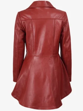 Order Peplum Red Leather Unisex Jacket