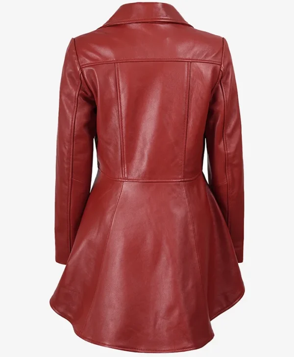 Order Peplum Red Leather Unisex Jacket
